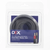 OEX ACX0806-10BL 3mm Twin Core Cable Double Insulate 10A Black Red 10m Roll