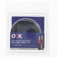 OEX ACX0808-5BL 4mm Twin Core Sheathed Cable 15 Amp Red Black 5m Roll