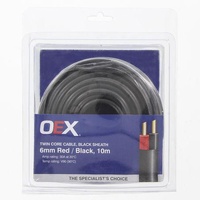 OEX ACX0811-10BL Twin Core Cable 6mm Sheathed 50A Red & Black 10m Roll