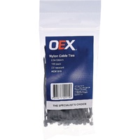 OEX ACX1315 Black Nylon Cable Ties - 2.5mm x 100mm - 100 Pc