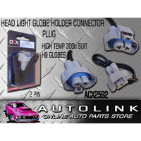 OEX ACX2592 HEAD LAMP LIGHT PLUG FOR H9 GLOBE 2 PIN PLUG CONNECTOR PRE WIRED x2