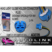 OEX ACX2729 HEAD LIGHT LAMP PLUG FOR HB1 & HB5 GLOBE 3 PIN PLUG CONNECTOR x1