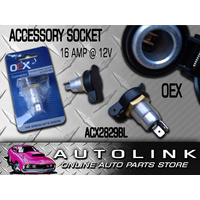 OEX ACX2829BL ACCESSORY SOCKET 16A @ 12 VOLT ALUMINIUM BODY FOR FRIDGE PLUG 