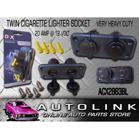 OEX ACX2863BL ACCESSORY CIGARETTE LIGHTER TWIN SOCKET 20A @ 12 VOLT HEAVY DUTY