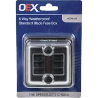 OEX 6 Way Weatherproof Standard Blade Fuse Box - ACX5125