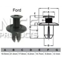Nice AF033 Universal Black Plastic Automotive Fastener Clips - Sold as x10