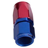 AEROFLOW RED / BLUE ONE PIECE FULL FLOW SWIVEL STRAIGHT HOSE END -4AN
