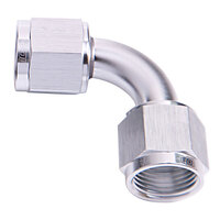 Aeroflow AF133-04S 90° Female Swivel Coupler -4AN Silver Finish