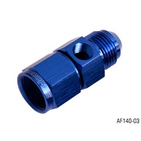 AEROFLOW STRAIGHT -3AN FEMALE TO MALE WITH 1/8" PORT BLUE FINISH AF140-03