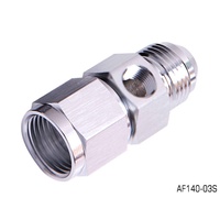 AEROFLOW STRAIGHT -3AN FEMALE TO MALE WITH 1/8" PORT SILVER FINISH AF140-03S
