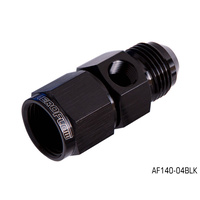 AEROFLOW STRAIGHT FEMALE TO MALE WITH 1/8" PORT -4AN BLACK FINISH AF140-04BLK 