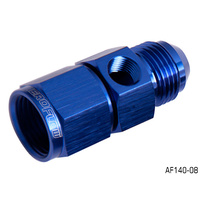 AEROFLOW STRAIGHT FEMALE TO MALE WITH 1/8" PORT -8AN BLUE FINISH AF140-08
