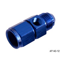 AEROFLOW STRAIGHT FEMALE TO MALE WITH 1/8" PORT -12AN BLUE FINISH AF140-12S