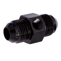 AEROFLOW 45° MALE FLARE UNION WITH 1/8" PORT -8AN BLACK AF141-08BLK