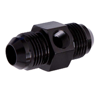 AEROFLOW 45° MALE FLARE UNION WITH 1/8" PORT -8AN BLACK AF141-08BLK