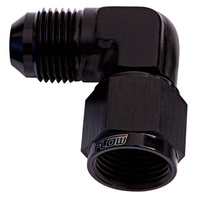 AEROFLOW AF143-06BLK BLACK FEMALE / MALE 90° FLARE SWIVEL -6AN