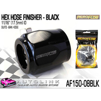 AEROFLOW HEX HOSE FINISHER 11/16" 17.5mm INSIDE DIA BLACK FINISH -8AN HOSE