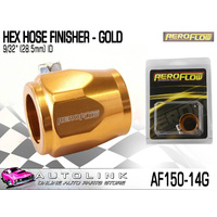 AEROFLOW HEX HOSE FINISHER 9/32" (28.5MM) INSIDE DIA -14 GOLD AF150-14G