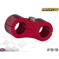 AEROFLOW BILLET ALLOY DUAL HOSE SEPARATOR RED FINISH 15/16" ID AF156-15R