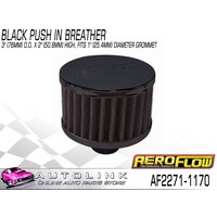 AEROFLOW BREATHER CAP BLACK PUSH IN STYLE FOR 1" DIA GROMMET AF2271-1170