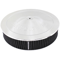 AEROFLOW AF2851-1234 CHROME 14" x 3" AIR FILTER ASSEMBLY FOR DOMINATOR CARBY
