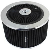 AEROFLOW AF2851-3154 CHROME WASHABLE 9" x 4" FULL FLOW AIR FILTER FOR DOMINATOR