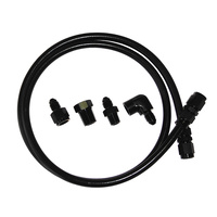 AEROFLOW AF30-4004BLK BLACK STAINLESS STEEL BRAIDED LINE GAUGE KIT -4AN x 4FT