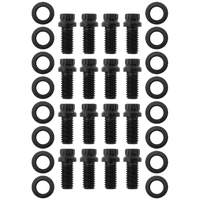 Aeroflow AF37-1003 Black Extractor Header Bolts 3/8-16" x .750" for Chev x12