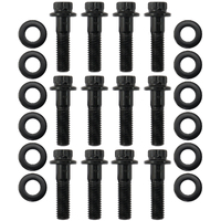 Aeroflow AF37-1013 Black Extractor Header Bolts M8 x 1.25mm 1.181 for GM LS x12