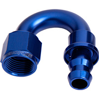 AEROFLOW AF406-06 PUSH LOCK BLUE 180° HOSE END -6AN FOR 400 SERIES HOSE