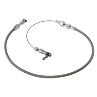 AEROFLOW STAINLESS STEEL THROTTLE CABLE - 24" LENGTH - COMPLETE WITH FITTINGS