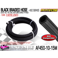 AEROFLOW BLACK BRAIDED LIGHT WEIGHT HOSE -10AN 450 SERIES ( 15 METRE LENGTH )
