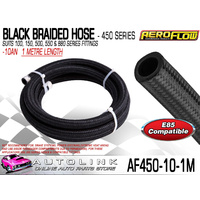AEROFLOW BLACK BRAIDED LIGHT WEIGHT HOSE -10AN 450 SERIES ( 1 METRE LENGTH )