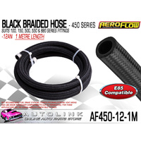 AEROFLOW BLACK BRAIDED LIGHT WEIGHT HOSE -12AN 450 SERIES ( 1 METRE LENGTH )
