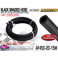 AEROFLOW BLACK BRAIDED LIGHT WEIGHT HOSE -20AN 450 SERIES ( 15 METRE LENGTH )