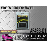 AEROFLOW AF463-01 TURBO DRAIN ADAPTER BLACK -8 ORB OUTLET 38 - 44mm BOLT CENTER 