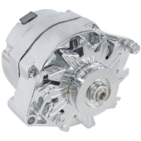 AEROFLOW ALTERNATOR CHROME 100 AMP FOR FORD V8 CLEVELAND & WINDSOR 289 302 351