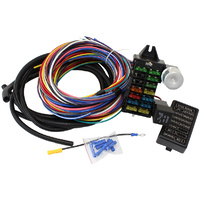 AEROFLOW AF49-1501 COMPLETE UNIVERSAL 12 CIRCUIT WIRING HARNESS KIT + FUSE BOX