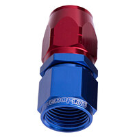 AEROFLOW AF501-06 BLUE / RED ONE PIECE FULL FLOW SWIVEL STRAIGHT HOSE END -6AN