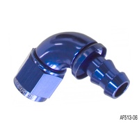 AEROFLOW BLUE FULL FLOW TIGHT RADIUS PUSH LOCK 90° HOSE END -6AN AF513-06