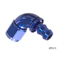 AEROFLOW BLUE FULL FLOW TIGHT RADIUS PUSH LOCK 90° HOSE END -10AN AF513-10