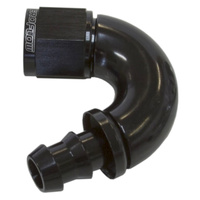 AEROFLOW AF515-06BLK BLACK 510 SERIES FULL FLOW 150° PUSH LOCK HOSE END -6AN