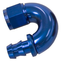 AEROFLOW AF516-06 PUSH LOCK BLUE 180° FULL FLOW HOSE END -6AN - 400 SERIES HOSE