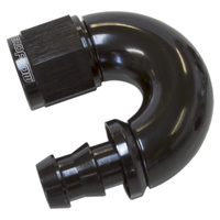 AEROFLOW AF516-06BLK PUSH LOCK BLACK 180° FULL FLOW HOSE END -6AN - 400 SERIES HOSE