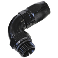 AEROFLOW AF549-08-08BLK BK 90° MALE ORB FULL FLOW SWIVEL HOSE END -8 ORB TO -8AN