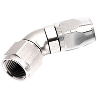 AEROFLOW AF552-04S SILVER ONE PIECE FULL FLOW SWIVEL 45° HOSE END -4AN