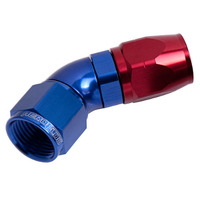 AEROFLOW AF552-12 RED/BLUE ONE PIECE FULL FLOW SWIVEL 45° HOSE END -12AN