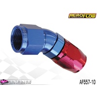 AEROFLOW RED/BLUE ONE PIECE FULL FLOW SWIVEL 30° HOSE END -10AN AF557-10