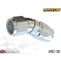 AEROFLOW SILVER ONE PIECE FULL FLOW SWIVEL 30° HOSE END -16AN AF557-16S