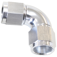 Aeroflow AF583-08S 90° Full Flow Female Coupler -08AN Silver Finish